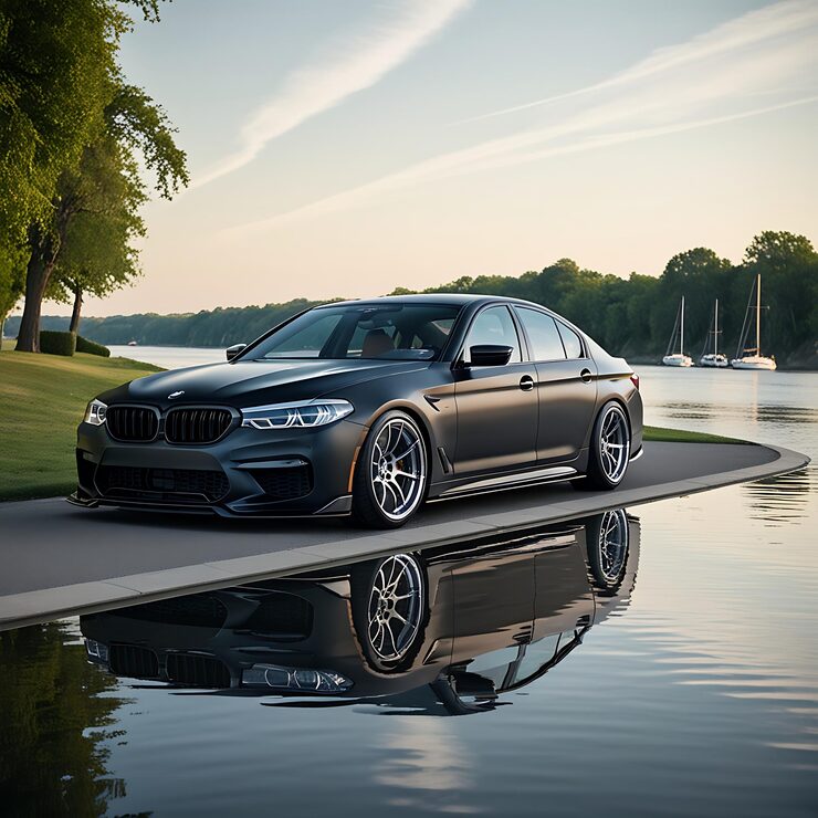 bmw car is parked path lake_1290286 2918